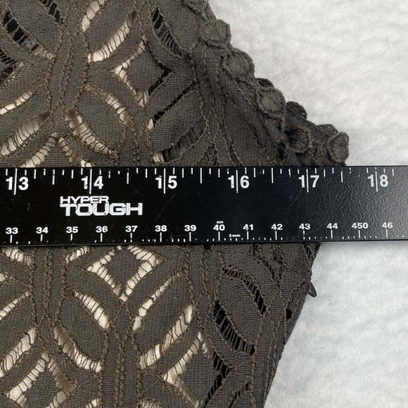 Nic + Zoe Dress Womens Small‎ Grey Taupe Crochet Lace Overlay Slip Asymmetrical - Picture 8 of 13